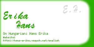 erika hans business card